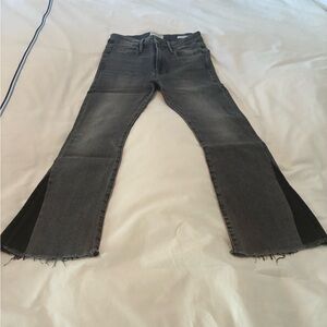Frame Denim Black and Gray Flare Jeans. They are the Le Crop Mini Boot.